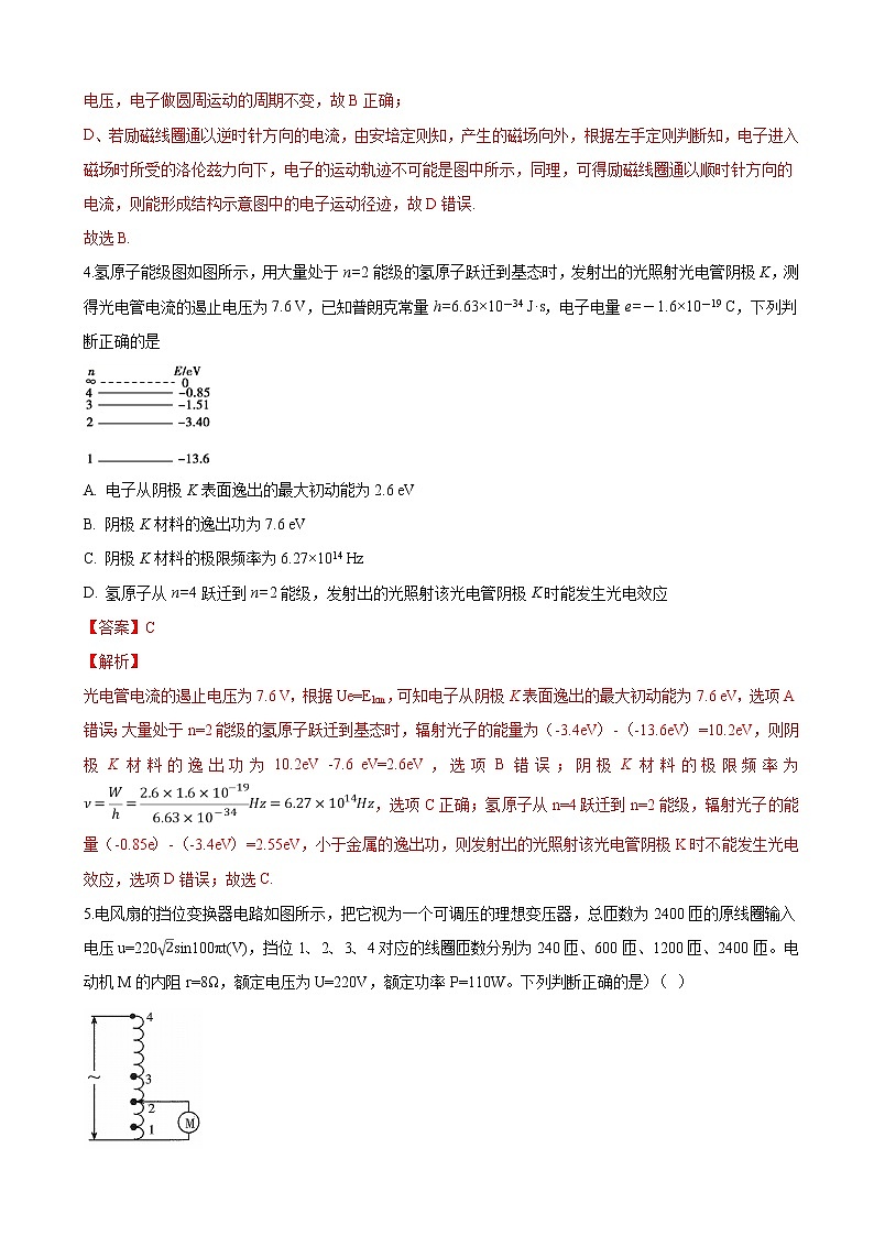 2019届河北省衡水第一中学高三下学期二调考试理科综合物理试卷（解析版）03