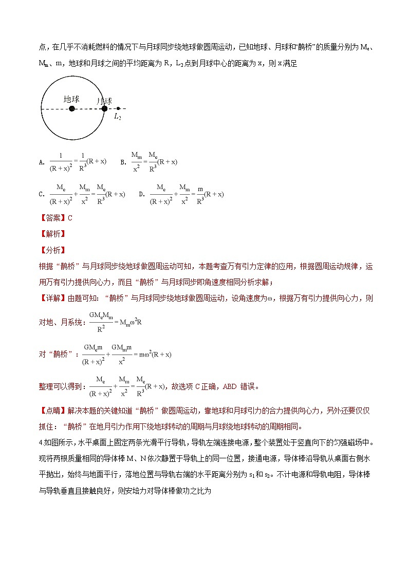 2019届河北省唐山市高三下学期第一次模拟考试理科综合物理试卷（解析版）03