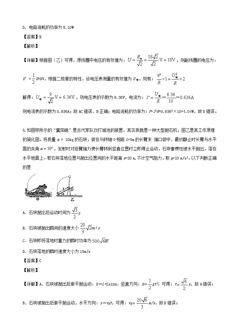 2019届河南省六市高三第一次联考（一模）理科综合试题（物理部分）（解析版）03