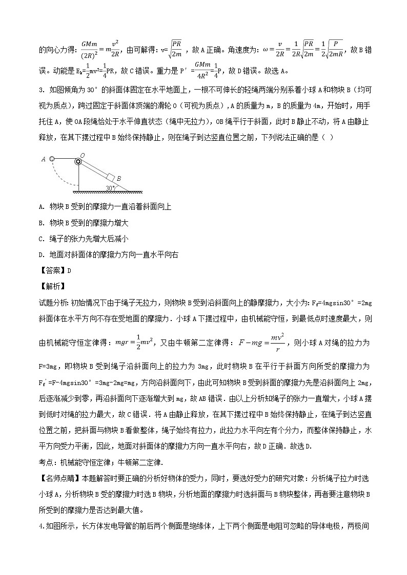 2019届河南省洛阳市联考高三第一次模拟考试物理试题（解析版）02