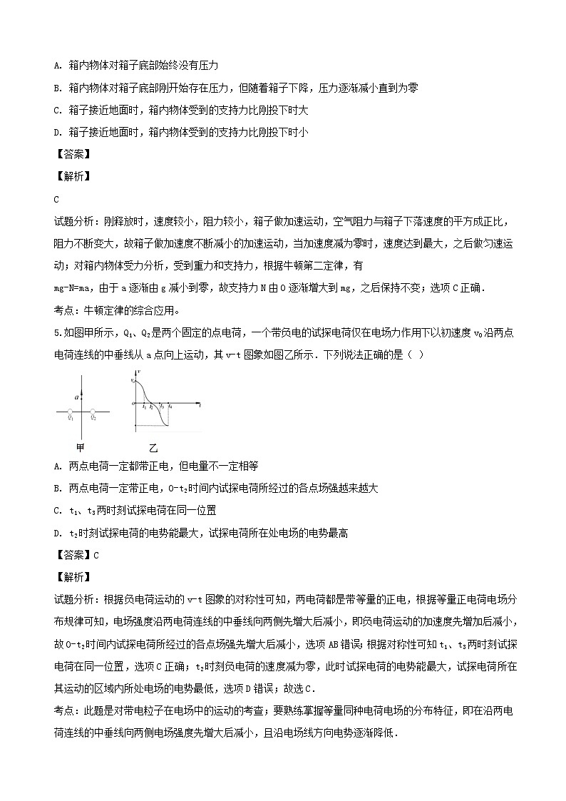 2019届湖南省怀化市高三第一次模拟考试物理试题（解析版）第3页