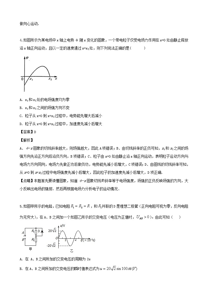 2019届安徽省肥东县高级中学高三5月模拟考试物理试题（解析版）03