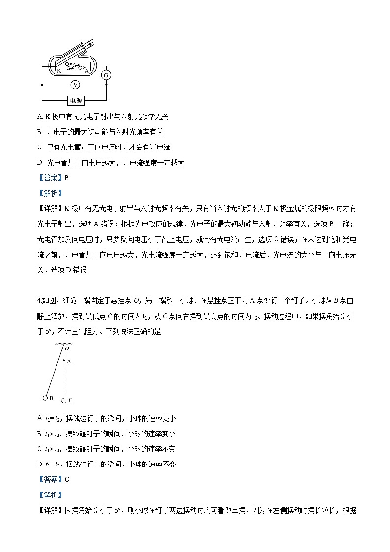 2019届北京市东城区高三二模理科综合物理试卷（解析版）02