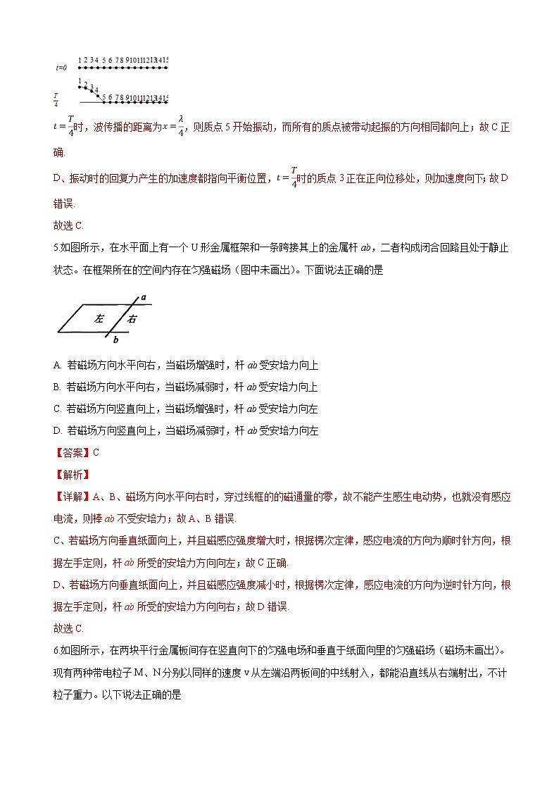 2019届北京市西城区高三下学期4月统一测试（一模）理科综合物理试卷（解析版）03