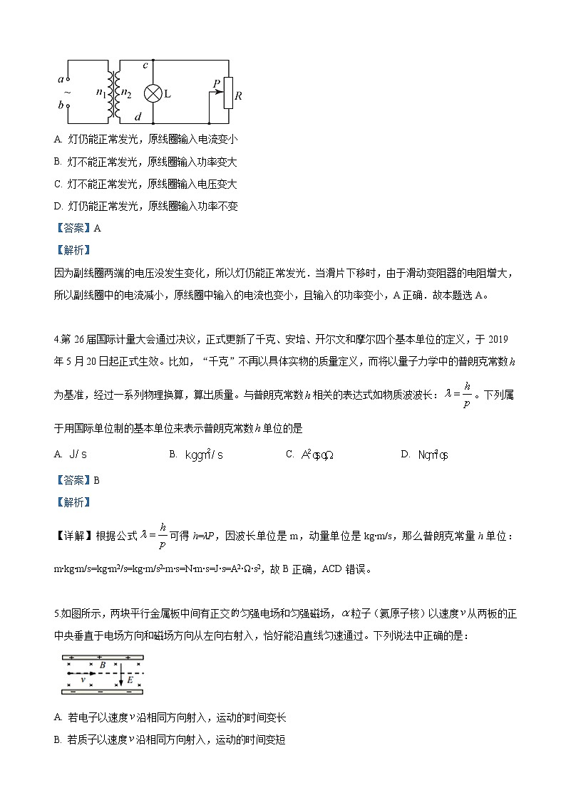 2019届北京市十一中高三5月适应性考试理科综合物理试卷（解析版）02