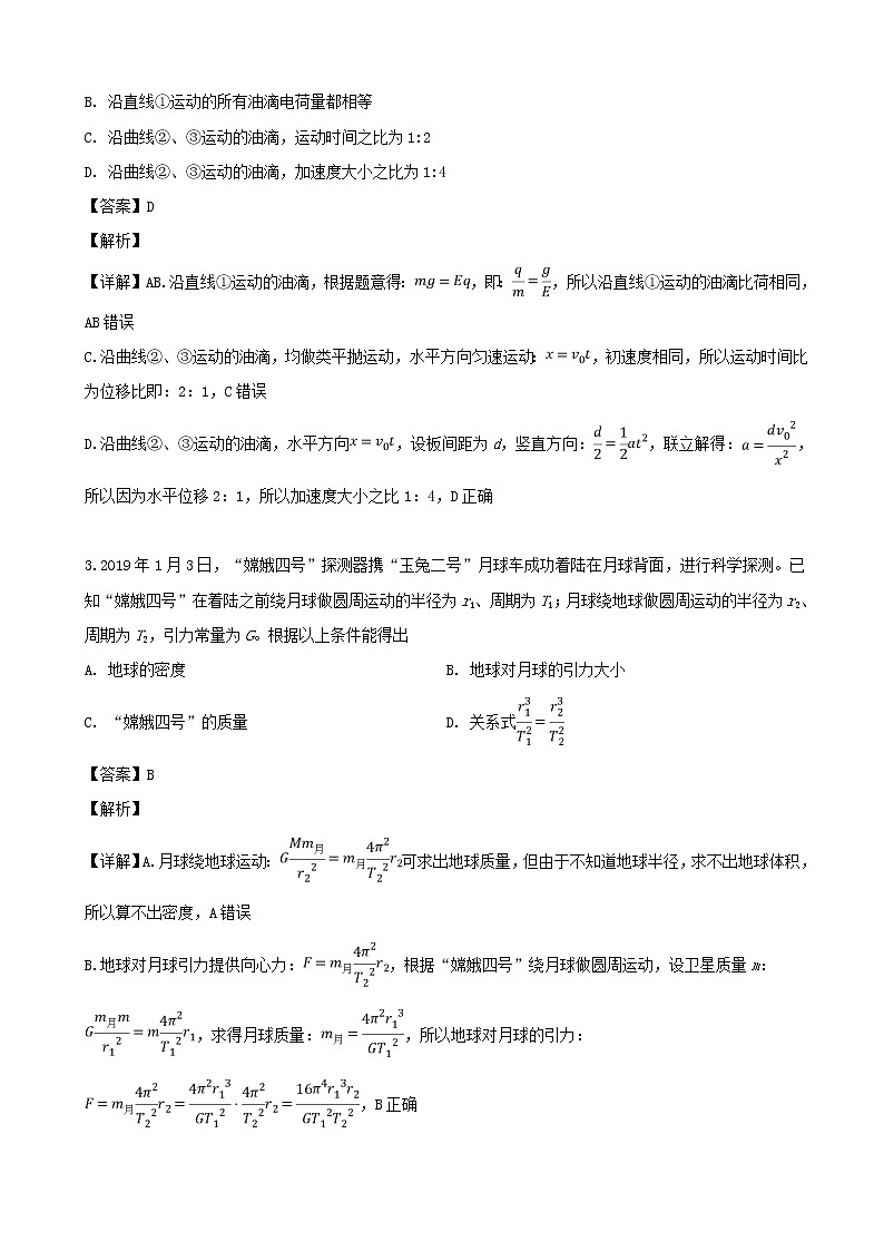 2019届福建省泉州市高三5月第二次质量检测理综物理试题（解析版）02