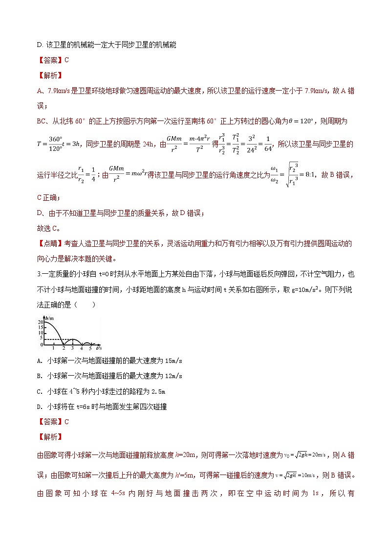 2019届甘肃省武威市第六中学高三下学期一诊物理试卷（解析版）第2页