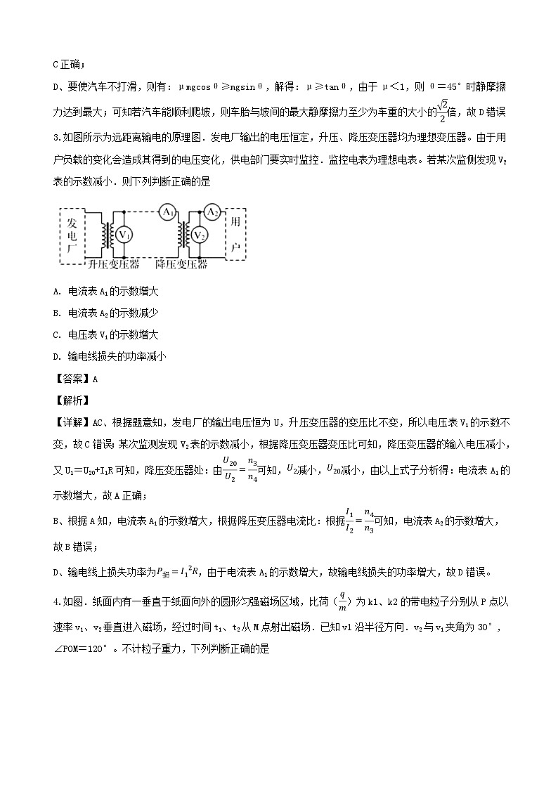 2019届广东省汕头市高三第一次模拟考试物理试题（解析版）02