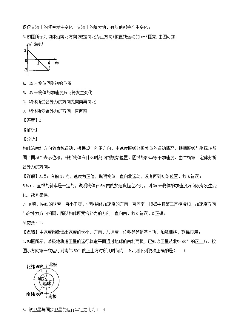 2019届广东省湛江市高三上学期第一次调研考试物理试题（解析版）第3页