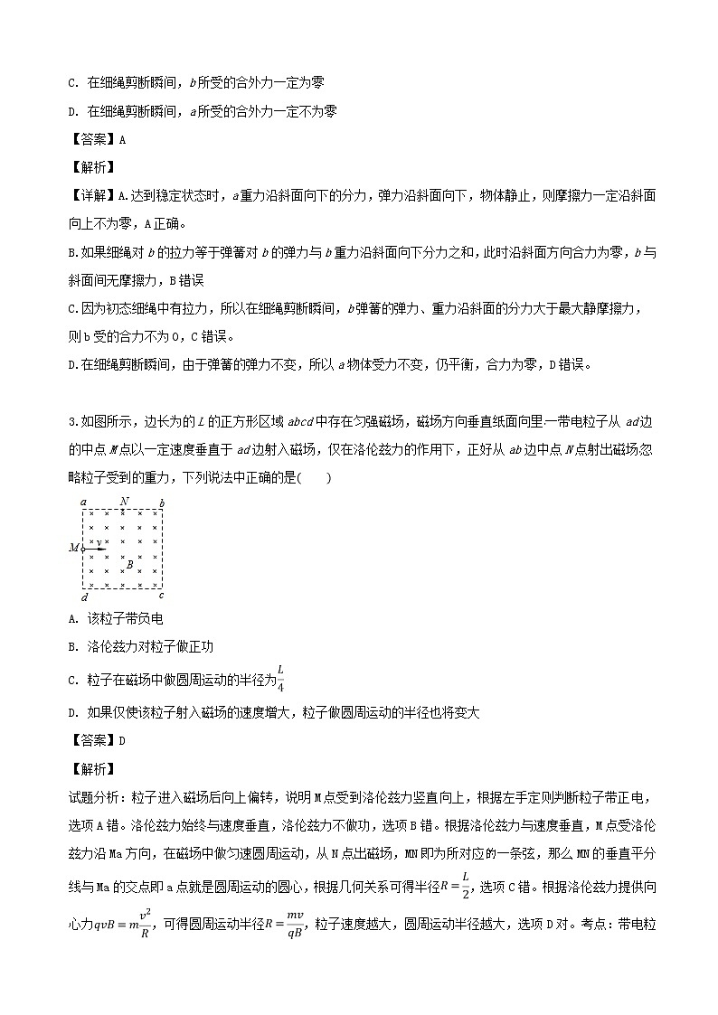 2019届贵州省遵义市航天高级中学高三第六次模拟考试理科综合物理试题（解析版）02