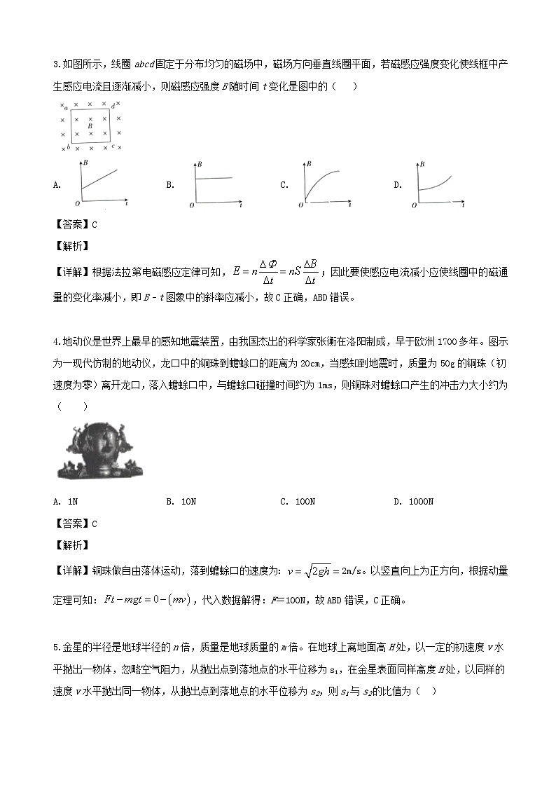 2019届海南省海口市高三一模考试物理试题（解析版）02