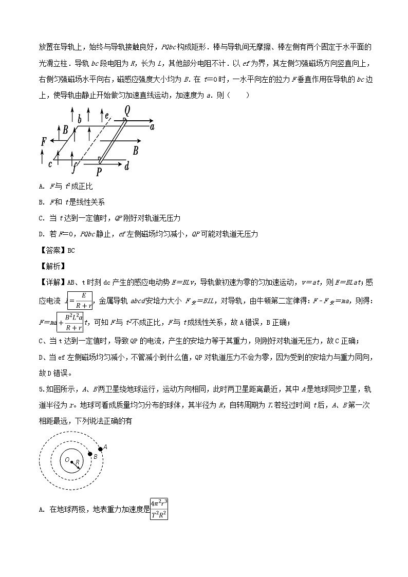 2019届安徽省六安市第一中学高三下学期模拟考试理综物理试题（解析版）03