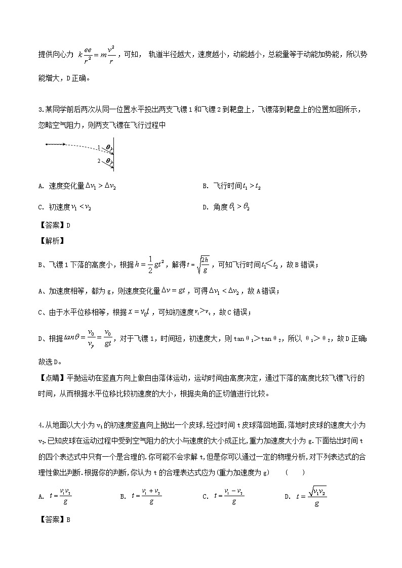 2020届浙江省新高考普通高校招生考试高三9月预测模拟卷物理试题（解析版）02