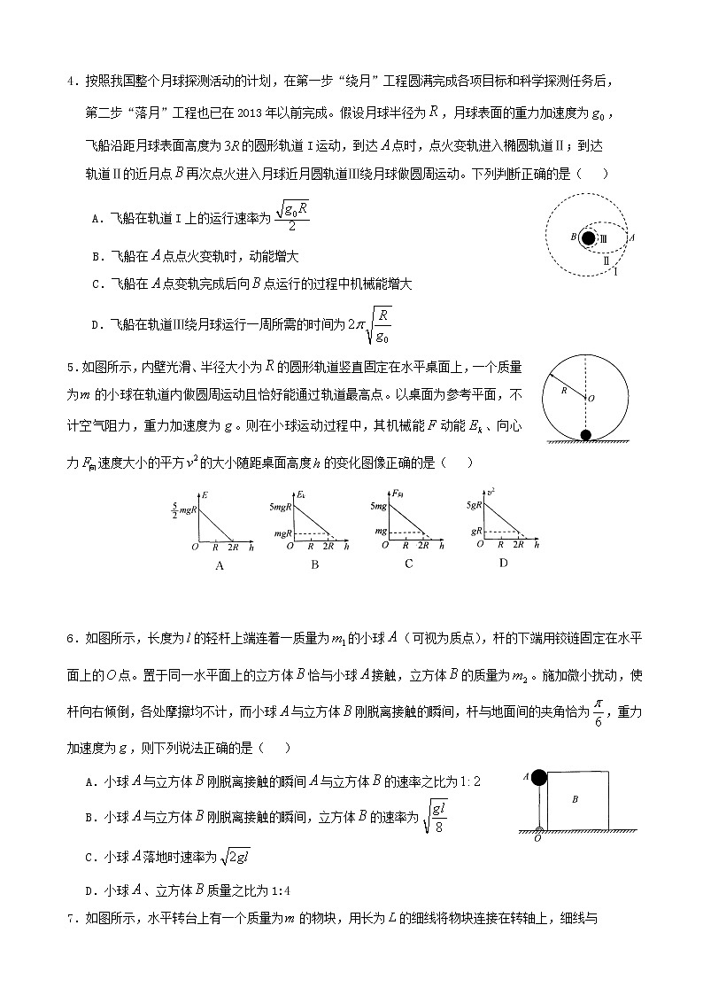 2020届河北省衡水中学高三上学期第四次调研考试物理试题02