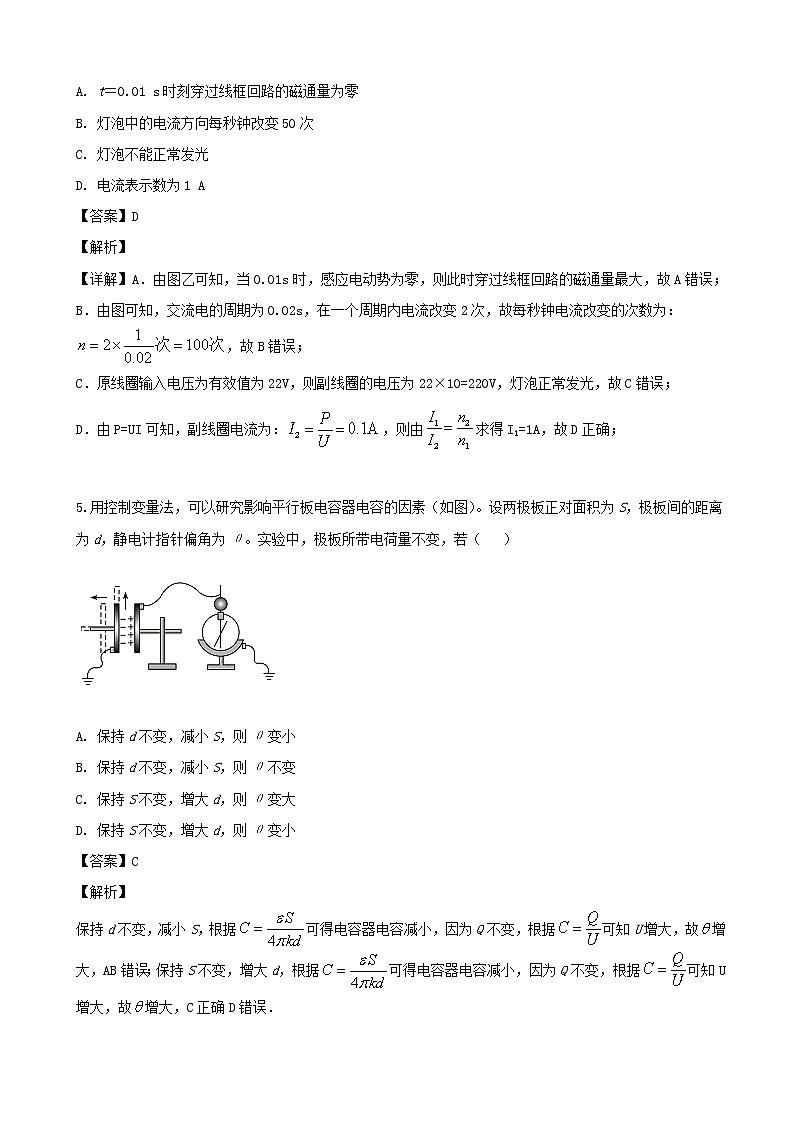 2020届湖南省永州市高三第一次模拟考试物理试题（解析版）03