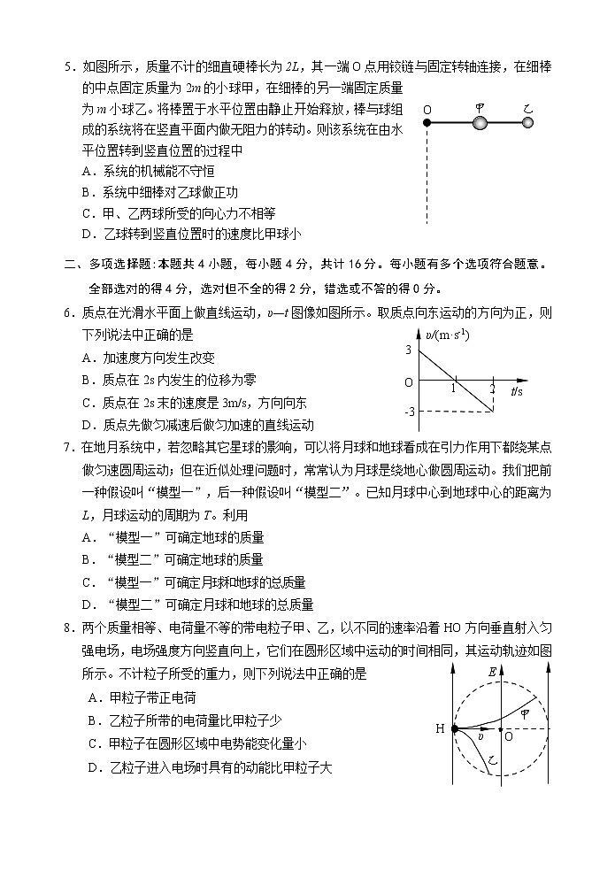 2020届江苏省南京市、盐城市高三第一次模拟考试（1月） 物理（解析版）02