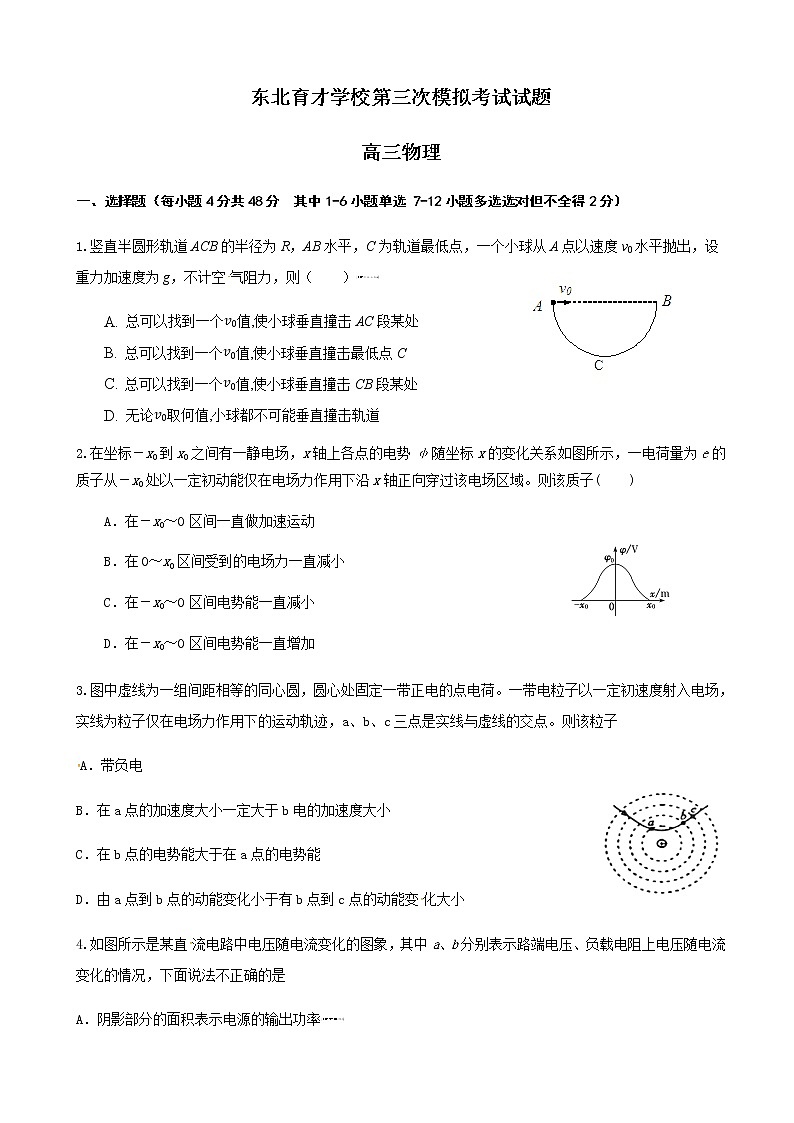 2020届辽宁省沈阳市东北育才学校高三上学期第三次模拟考试物理试题第1页