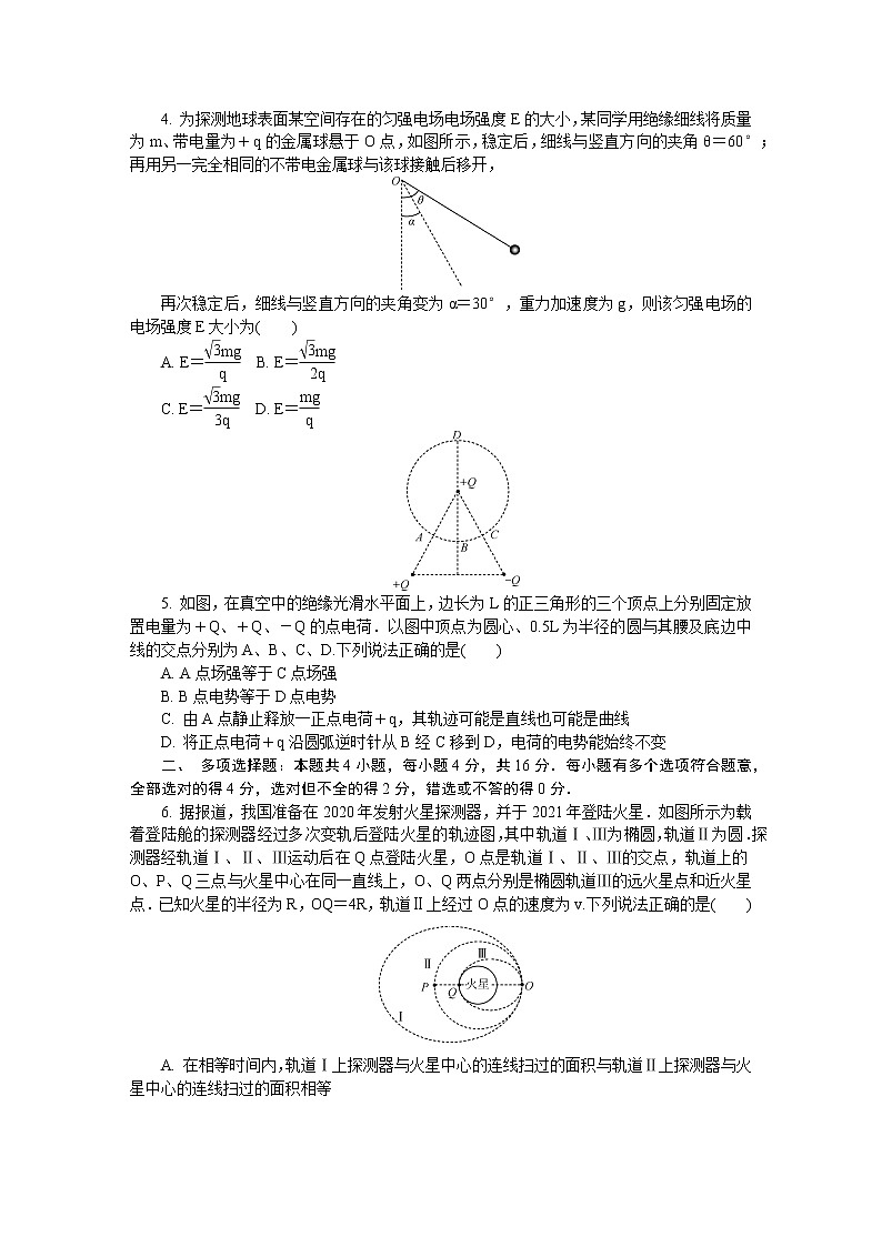2020届江苏省南京市、盐城市高三第二次模拟考试 物理02