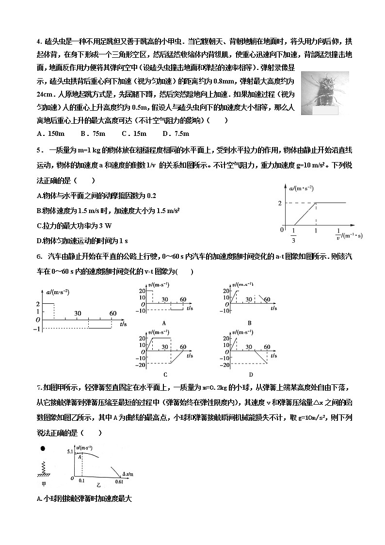2020届山东省济宁市高三上学期调研考试物理试卷02