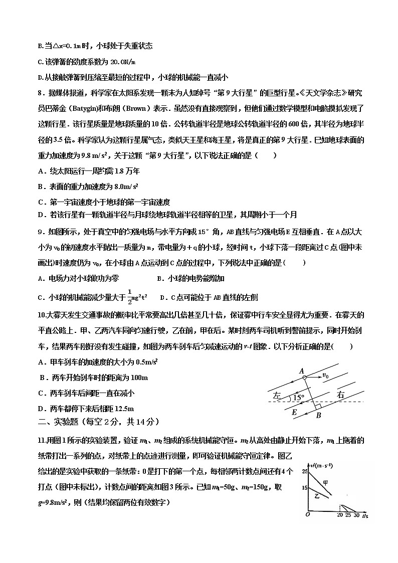 2020届山东省济宁市高三上学期调研考试物理试卷03