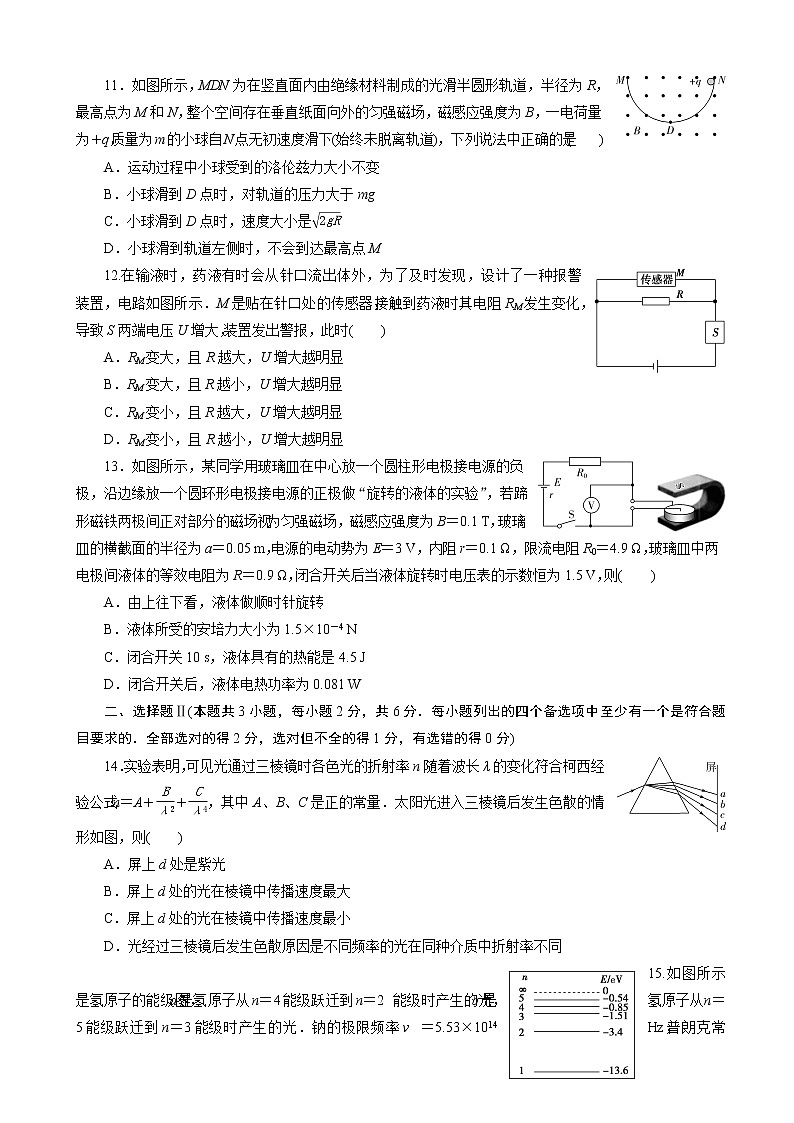 2020届浙江高考物理考前仿真模拟卷（二）（解析版）03