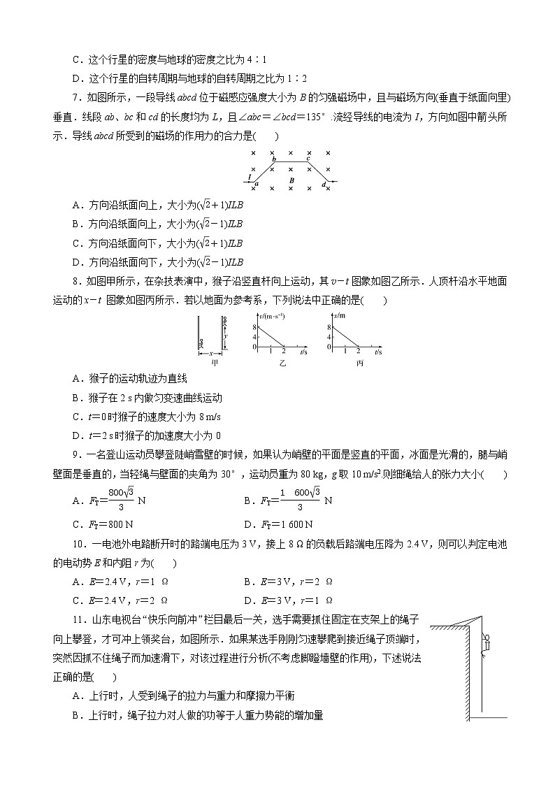 2020届浙江高考物理考前仿真模拟卷（六）（解析版）第2页