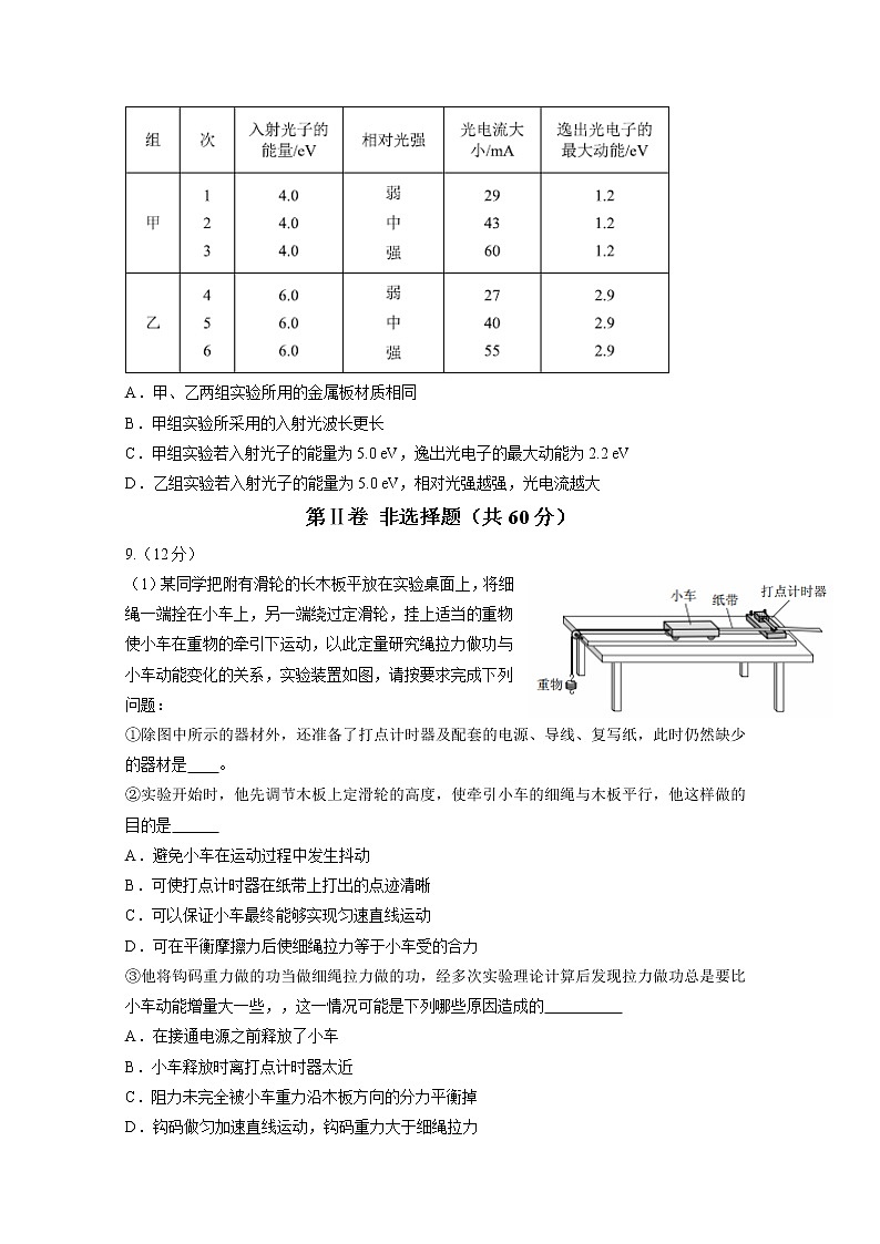 天津市和平区2020届高三下学期线上学习阶段性评估检测物理试题03