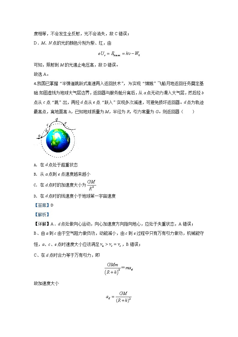 天津市和平区2020届高三下学期质量调查物理试题03