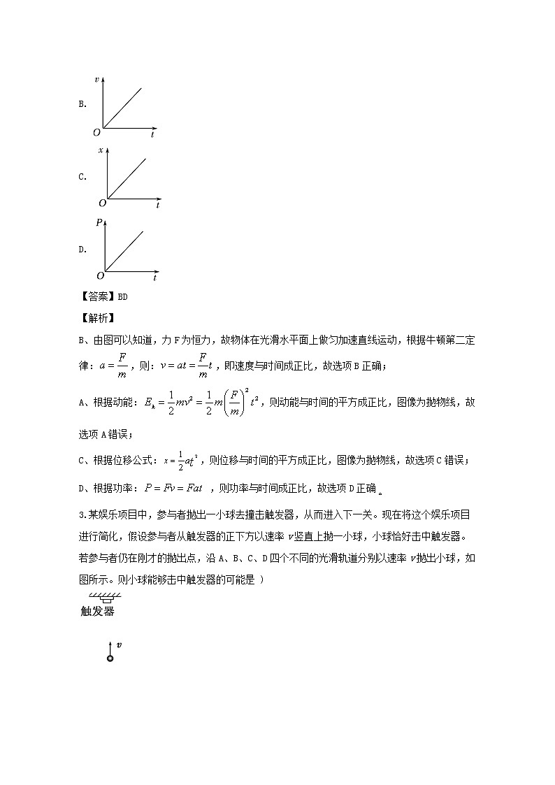 山西省浑源县第五中学2020届高三上学期第六次考试物理试题02