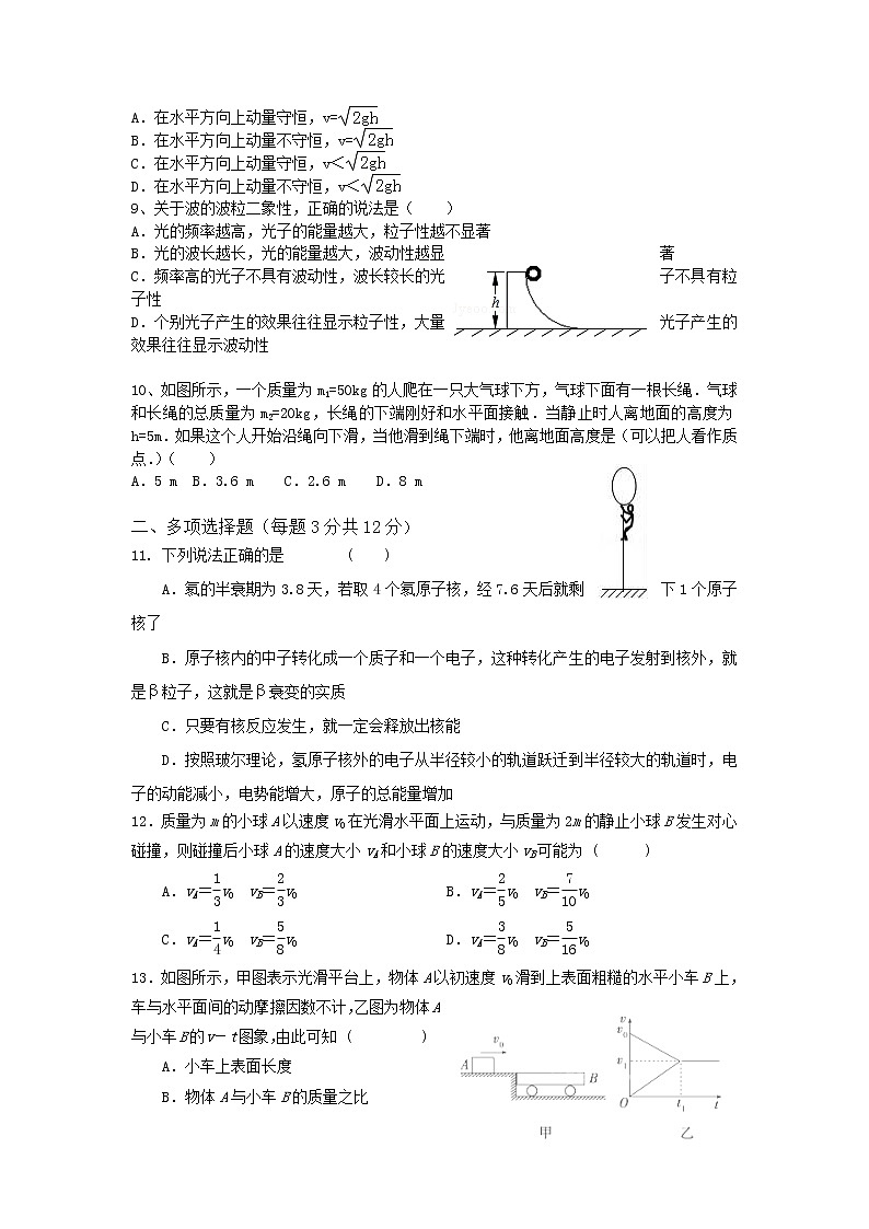 天津市第九十五中学2020届高三上学期第一次检测考试物理试卷第2页