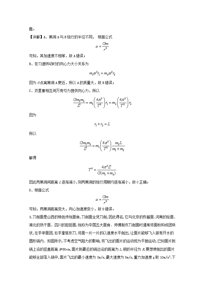 重庆市南开中学2020届高三上学期第四次教学质量检测物理试题02