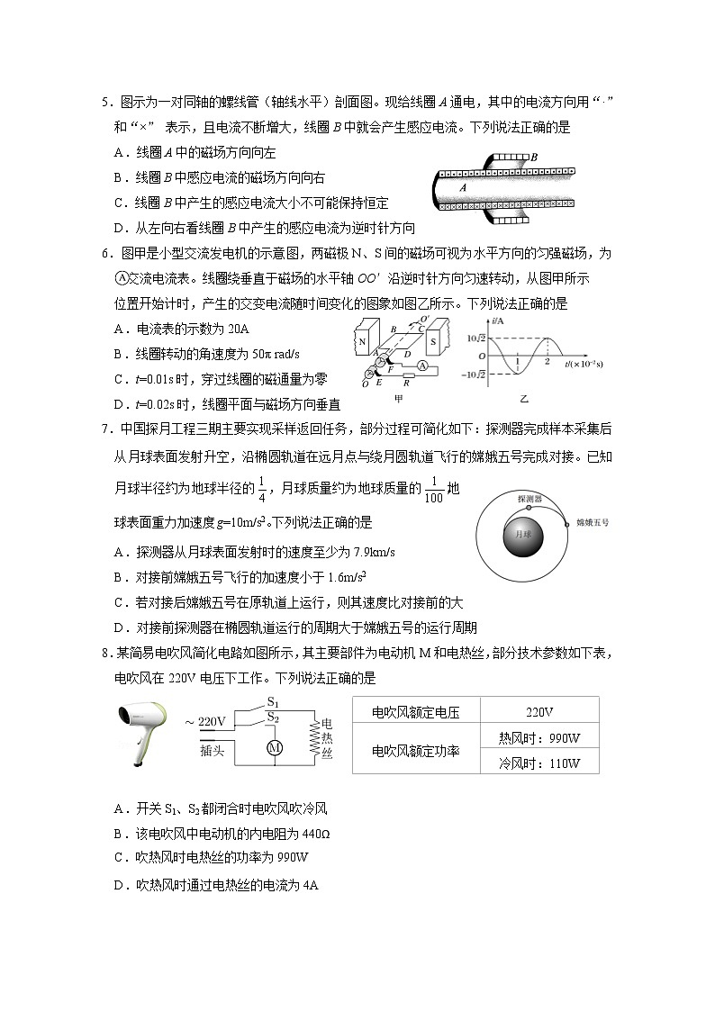 北京市朝阳区2020届高三下学期学业水平等级性考试练习物理试题02