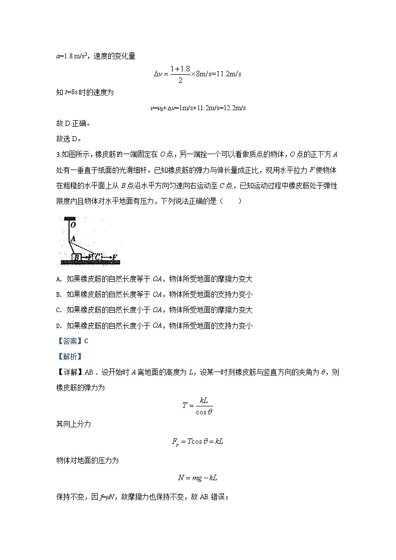 河北省正定中学2020届高三下学期第三次质量检测试卷物理试题03