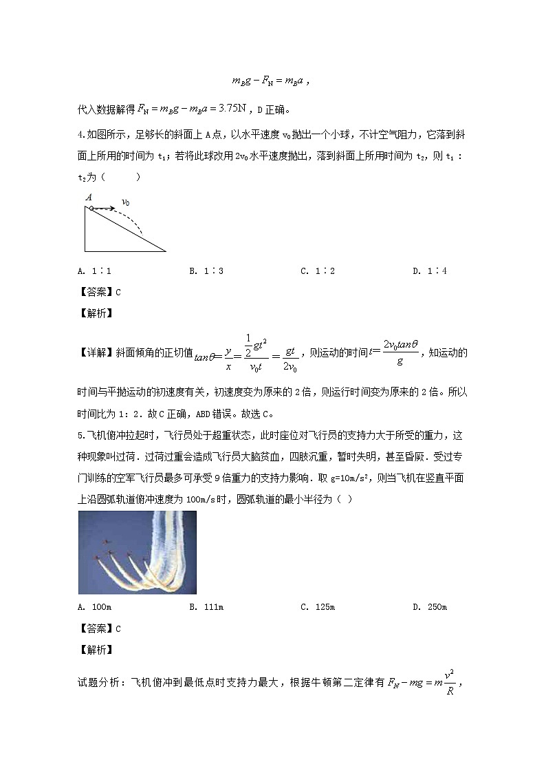 黑龙江省哈尔滨市第六中学2020届高三上学期第三次调研考试物理试题03