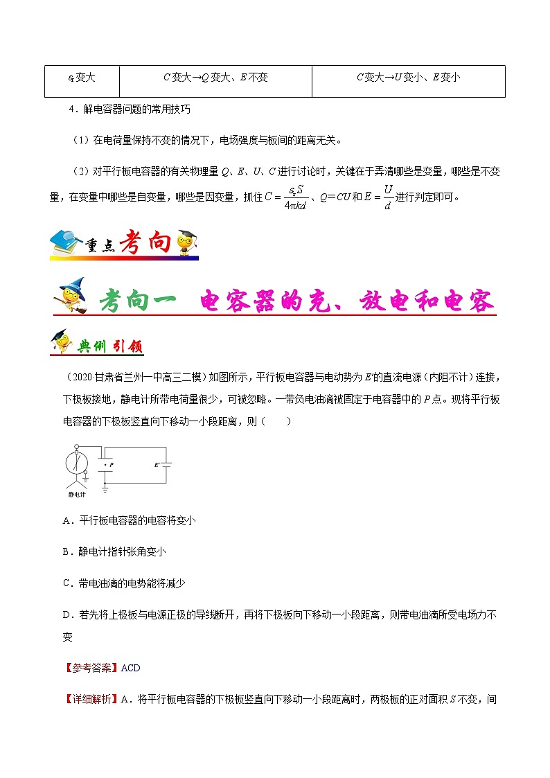 考点35 电容器——备战2021年高考物理考点一遍过03