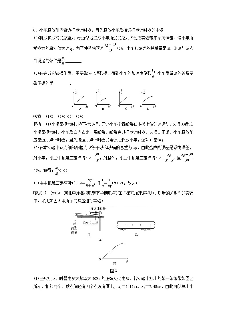 2021高考物理一轮复习第三章牛顿运动定律实验四验证牛顿运动定律学案作业（含解析）新人教版03