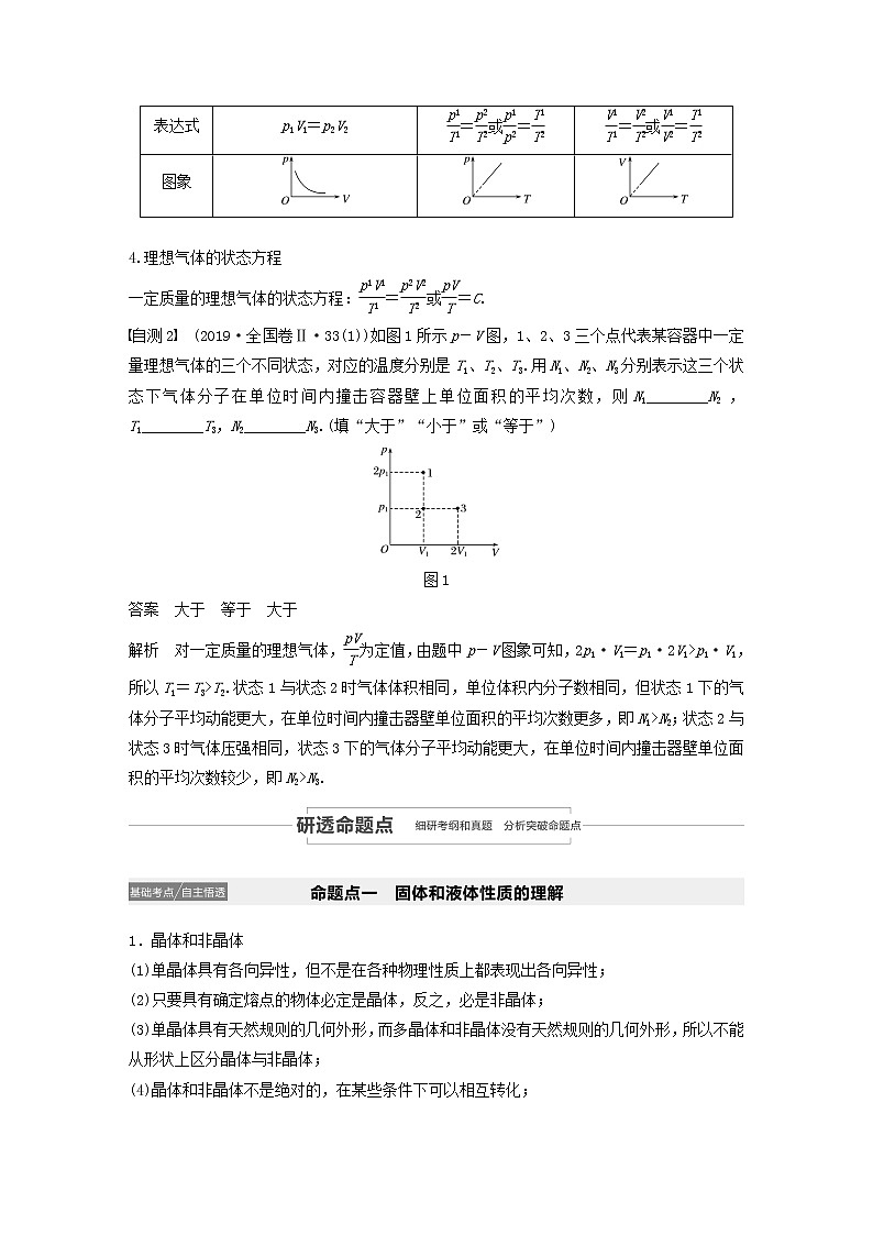 2021高考物理一轮复习第十三章热学第2讲固体、液体和气体学案作业（含解析）新人教版03