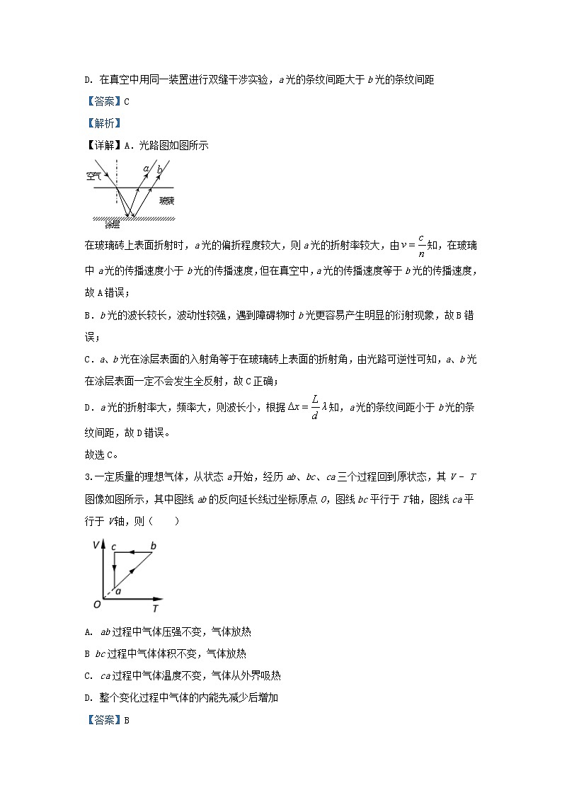 天津市滨海新区四校2020届高三物理下学期联考试题（含解析）02