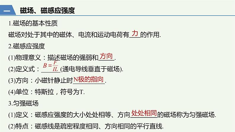 2021高考物理一轮复习第九章磁场第1讲磁场及其对电流的作用课件新人教版03