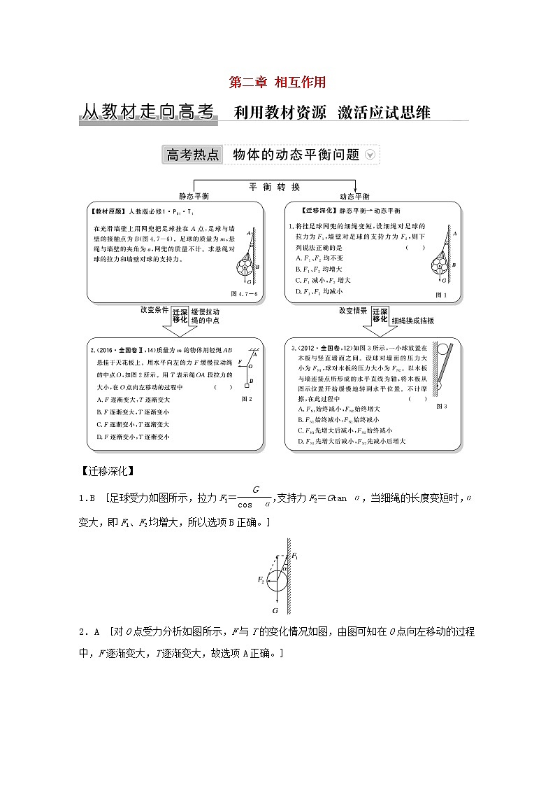 2021高考物理一轮复习第二章相互作用从教材走向高考学案作业（含解析）新人教版必修101