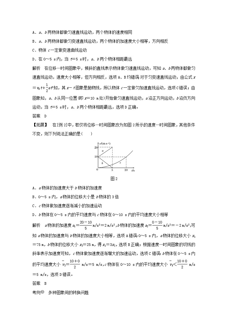 2021高考物理一轮复习第一章运动的描述匀变速直线运动专题突破运动图象追及相遇问题学案作业（含解析）新人教版必修103
