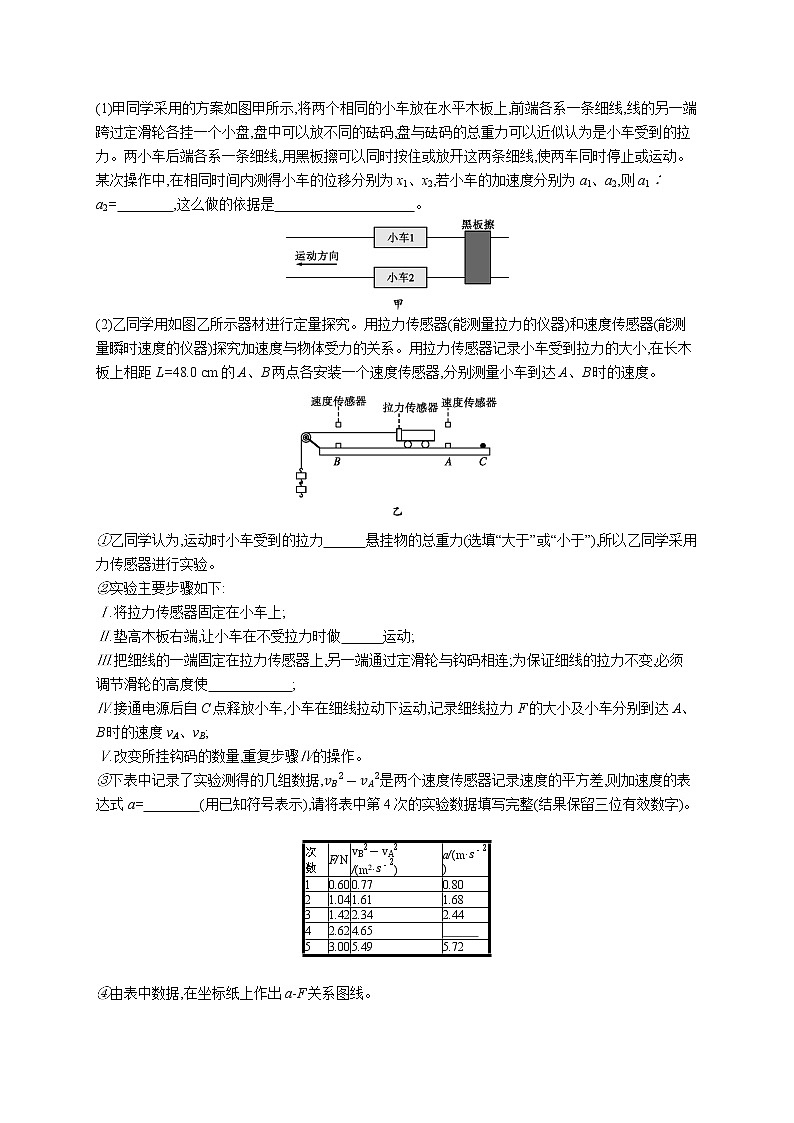 第四章　2　实验探究加速度与力、质量的关系练习题  高中_物理_新人教版03