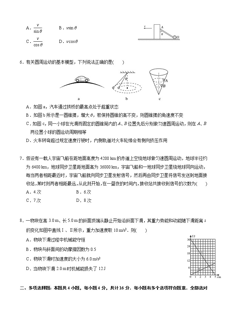 江苏省启东中学2021届高三上学期期初考试 物理（含答案）02