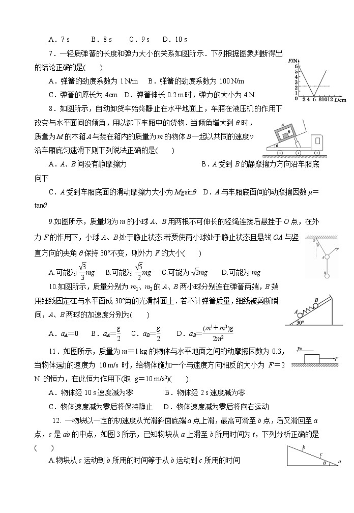 吉林省白城市通榆县第一中学2021届高三上学期第一次月考 物理（含答案） 试卷02