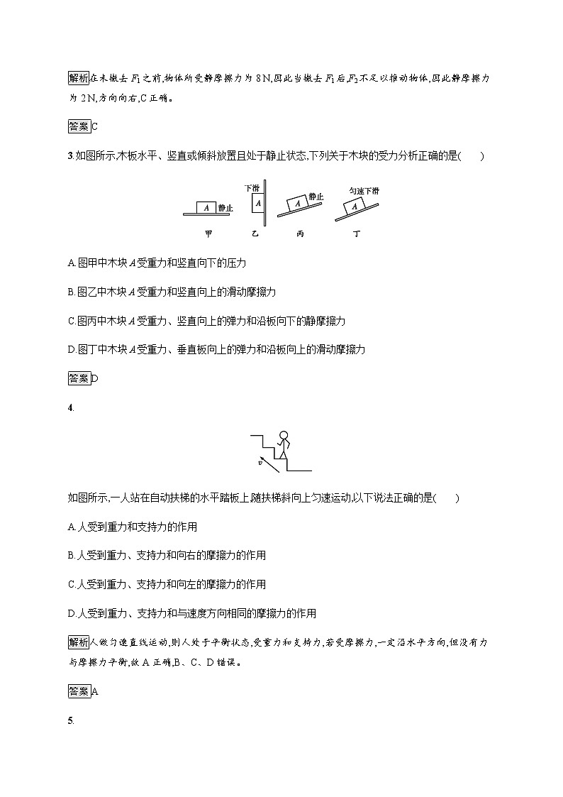 第3章　习题课 物体的受力分析 课后巩固练习（含解析）02