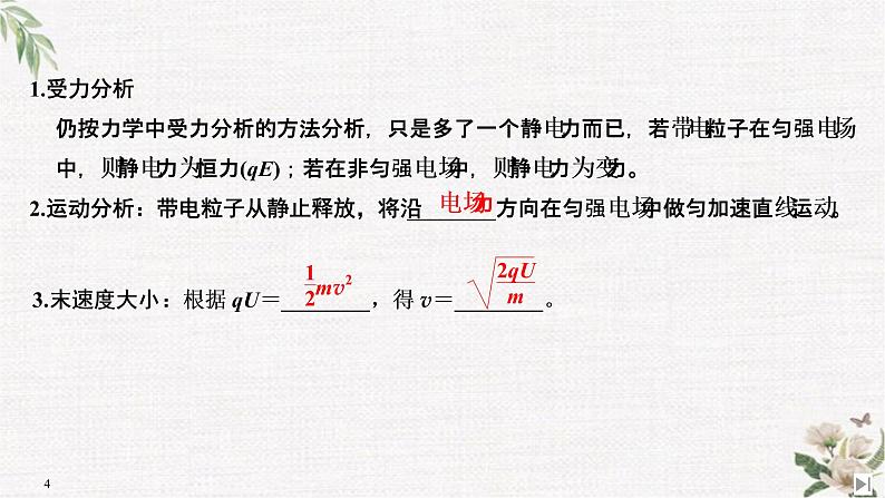 第2章 第4节 带电粒子在电场中的运动 PPT课件04