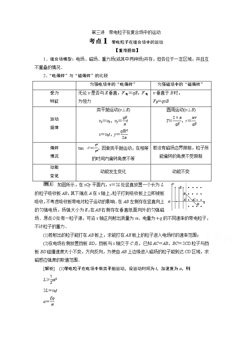 2020浙江高考物理二轮讲义：专题三第三讲　带电粒子在复合场中的运动01