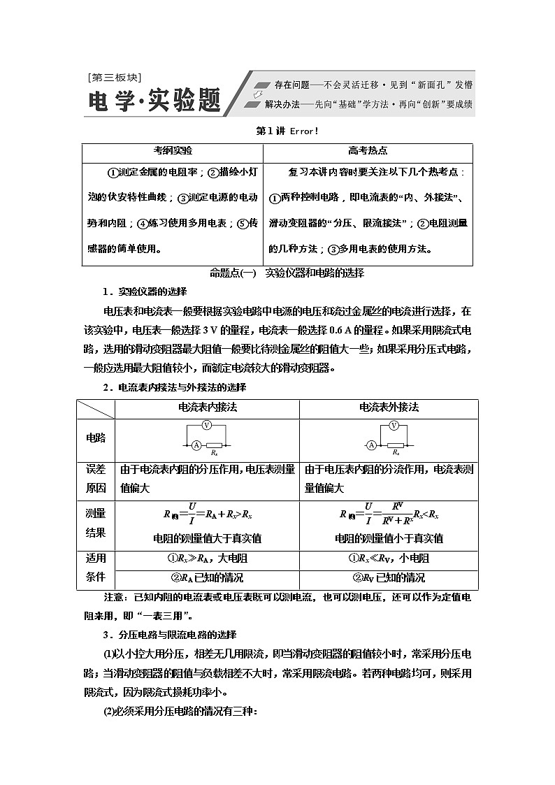 2019版高考物理通用版二轮复习讲义：第二部分第三板块第1讲“分门别类”重温基础实验——系统方法01