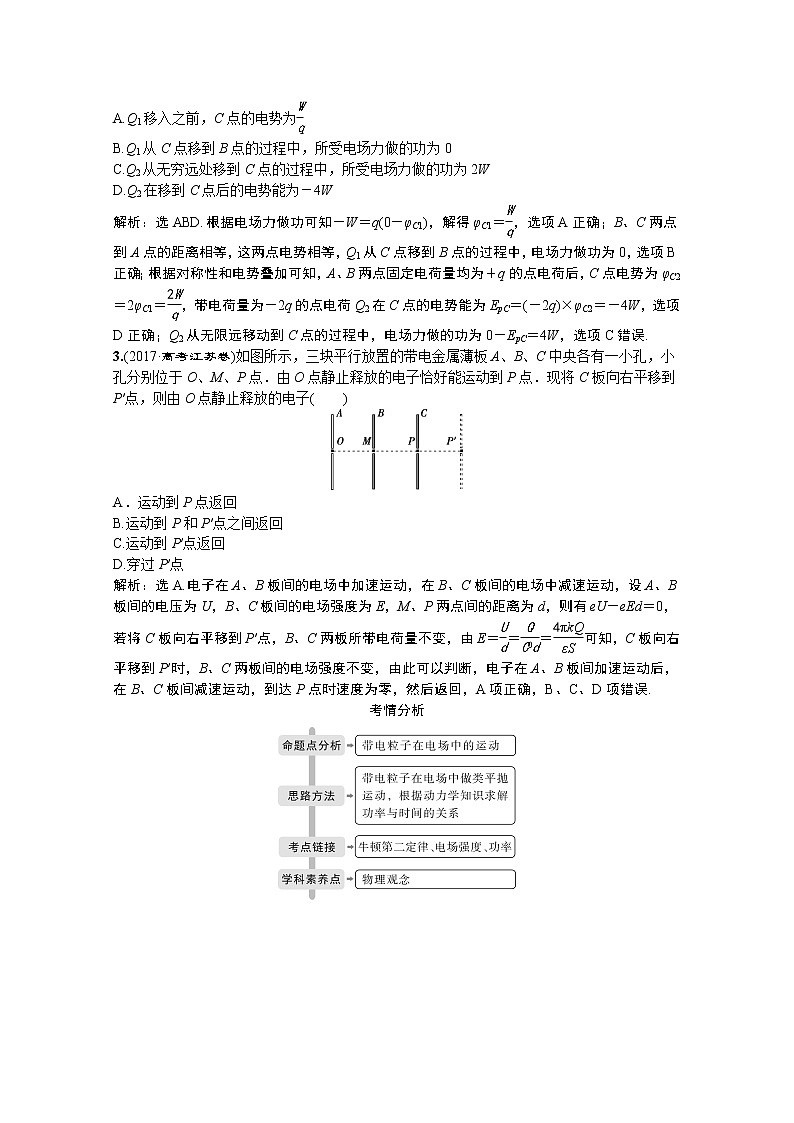 2020江苏高考物理二轮讲义：专题三第1讲　电场及带电粒子在电场中的运动02
