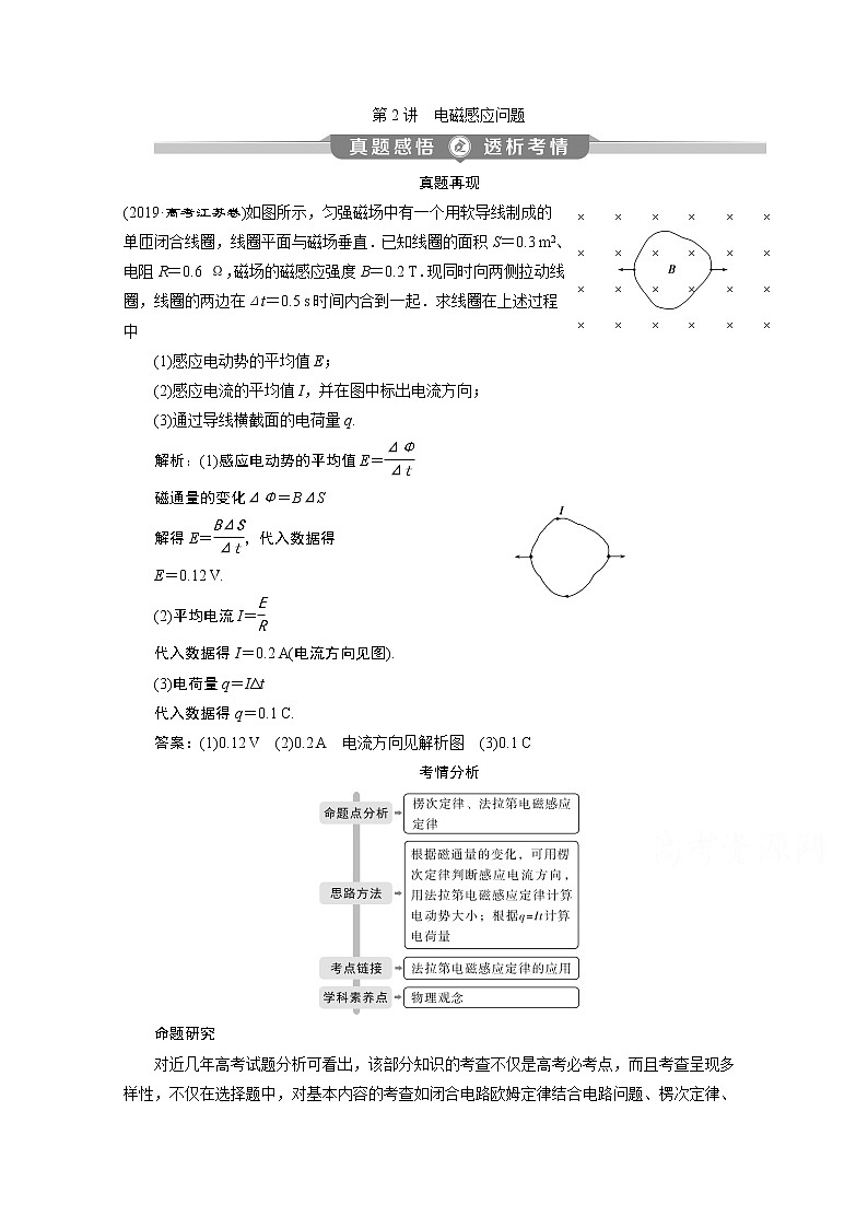 2020江苏高考物理二轮讲义：专题四第2讲　电磁感应问题01